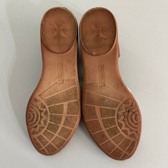 Pikolinos Talavera Nata Leather Sandals Size 37 Ankle Strap Comfort - Picture 5 of 5